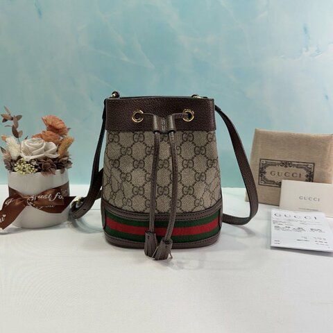 GUCCI Ophidia GG 老花迷你水桶包