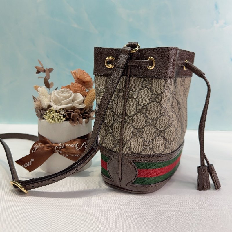 GUCCI Ophidia GG 老花迷你水桶包-3