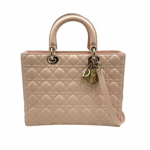 【美收精品】Christian Dior  粉色大號黛妃包 C-272【隔月月中將轉賣至日本 上架期限30天】
