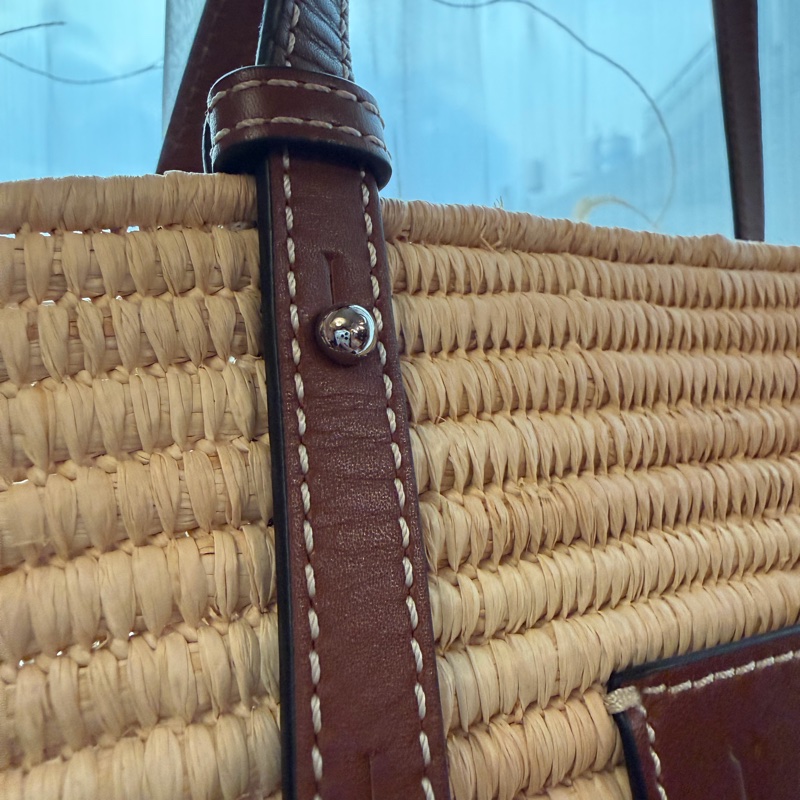 Loewe草編肩背包/手提包  夏天必備 誠可議價-7