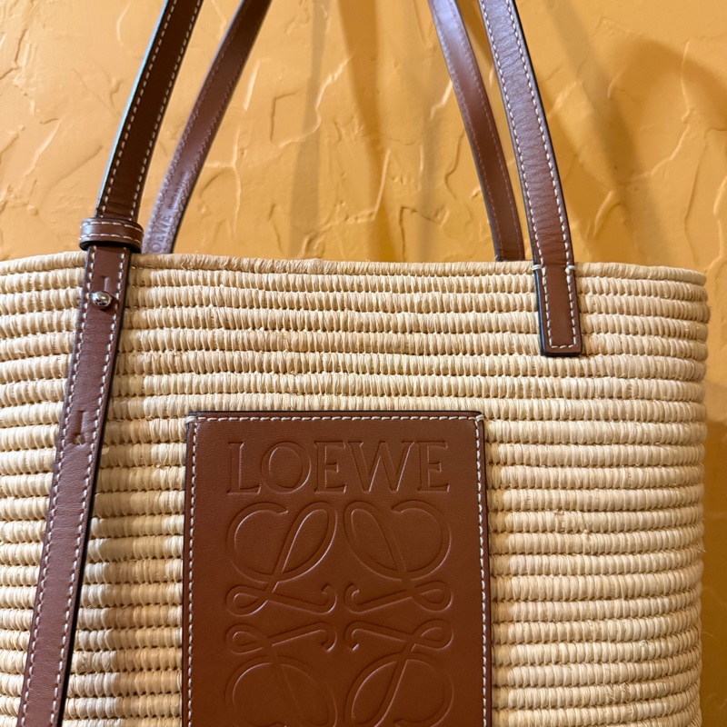 Loewe草編肩背包/手提包  夏天必備 誠可議價-10