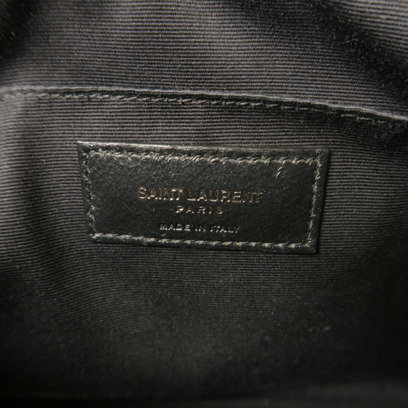 SAINT LAURENT 牛皮皮革Lou Camera Bag銀扣肩背袋-5