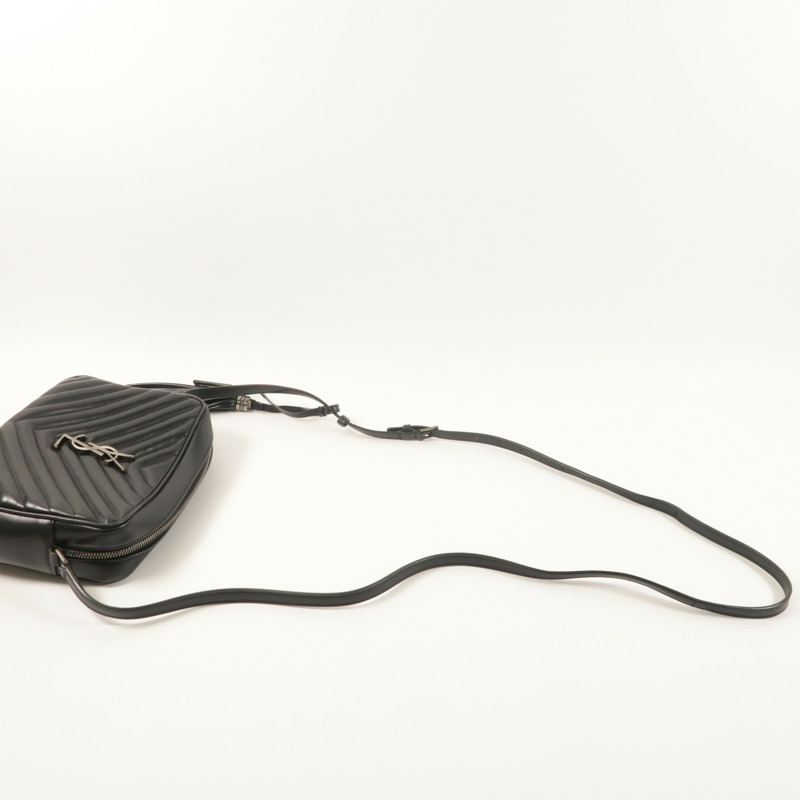 SAINT LAURENT 牛皮皮革Lou Camera Bag銀扣肩背袋-7