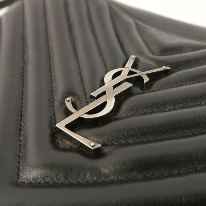 SAINT LAURENT 牛皮皮革Lou Camera Bag銀扣肩背袋-9