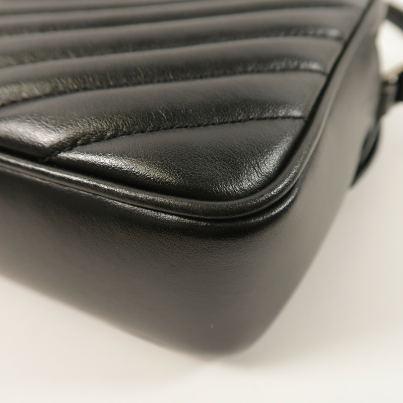 SAINT LAURENT 牛皮皮革Lou Camera Bag銀扣肩背袋-12