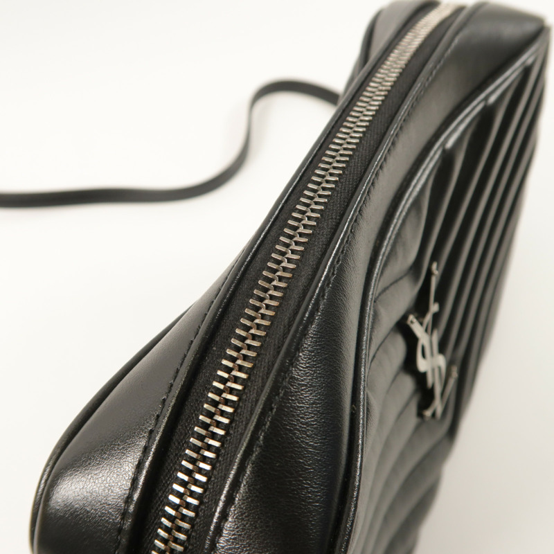 SAINT LAURENT 牛皮皮革Lou Camera Bag銀扣肩背袋-16