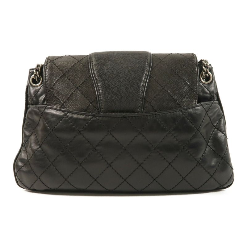 CHANEL 牛皮皮革Chain Shoulder銀扣鏈帶肩背袋-1