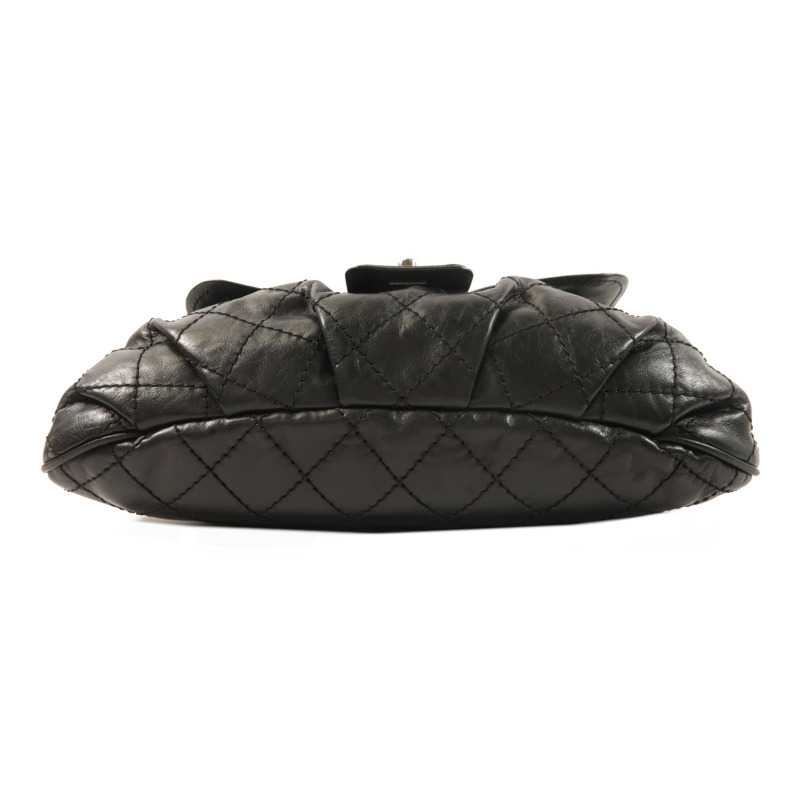 CHANEL 牛皮皮革Chain Shoulder銀扣鏈帶肩背袋-3