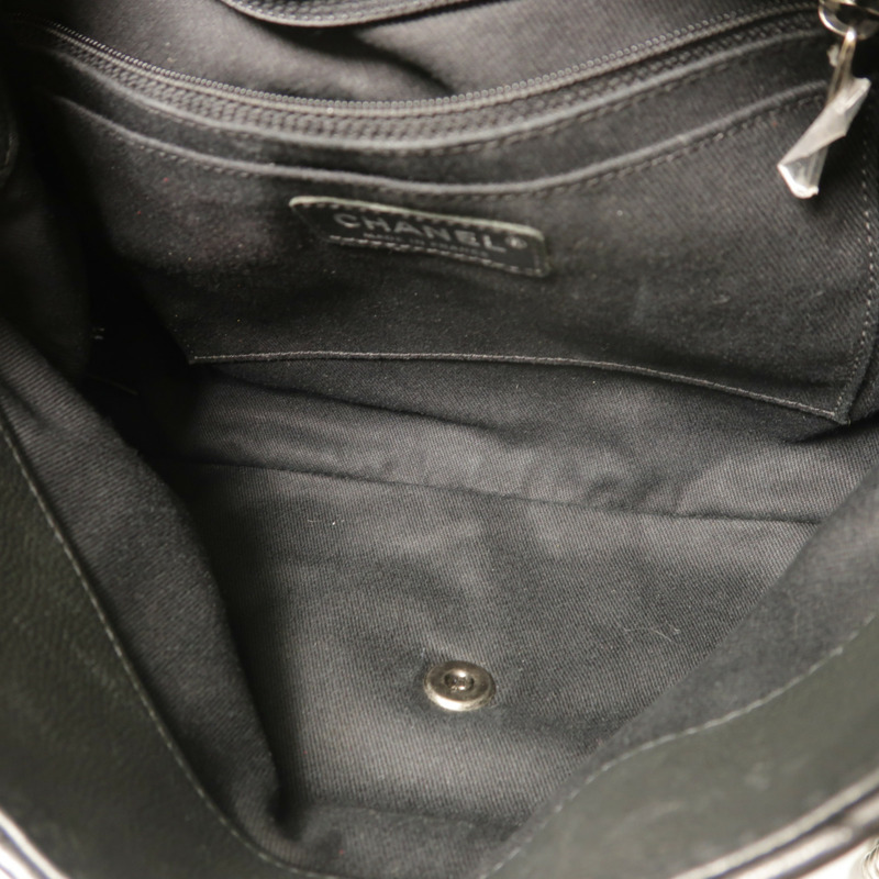 CHANEL 牛皮皮革Chain Shoulder銀扣鏈帶肩背袋-4