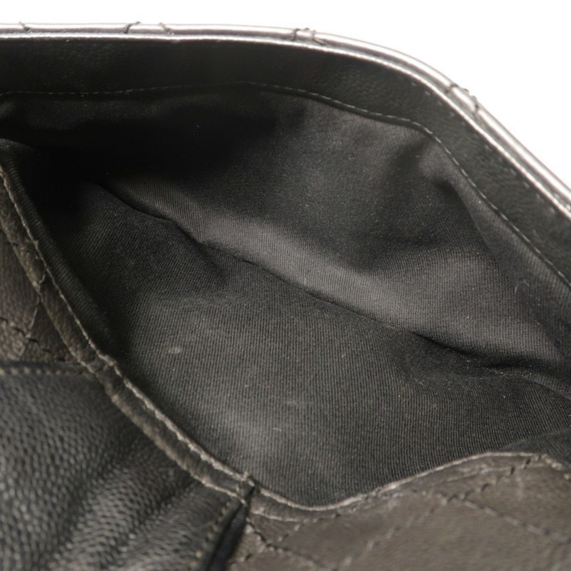 CHANEL 牛皮皮革Chain Shoulder銀扣鏈帶肩背袋-6