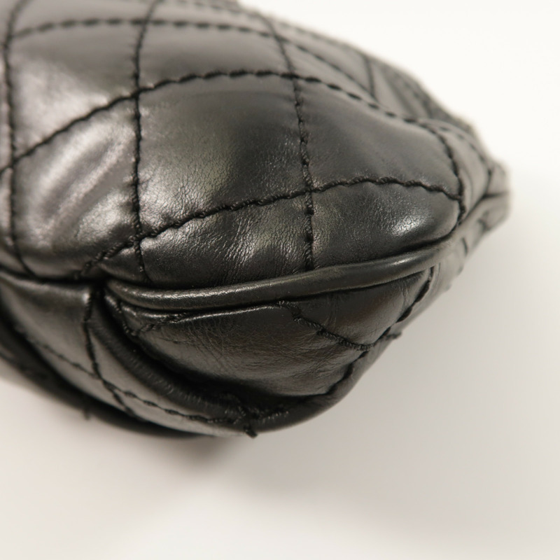 CHANEL 牛皮皮革Chain Shoulder銀扣鏈帶肩背袋-15