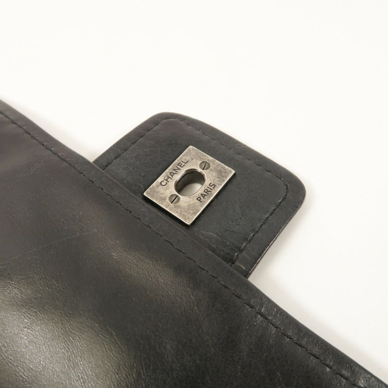 CHANEL 牛皮皮革Chain Shoulder銀扣鏈帶肩背袋-18