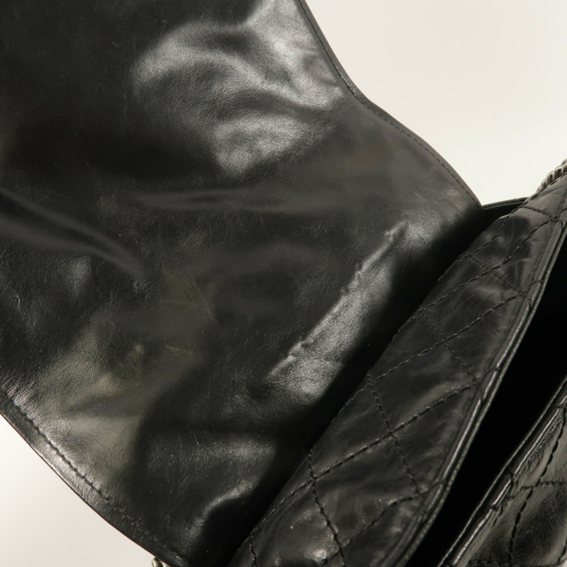 CHANEL 牛皮皮革Chain Shoulder銀扣鏈帶肩背袋-19