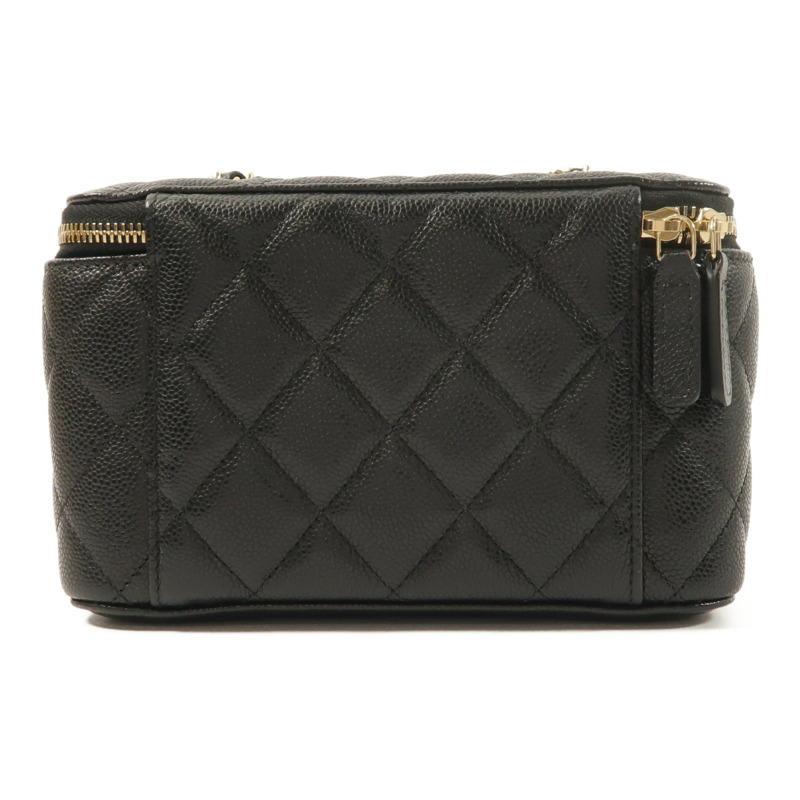 CHANEL 牛皮皮革Vanity Case金扣鏈帶肩背袋-1