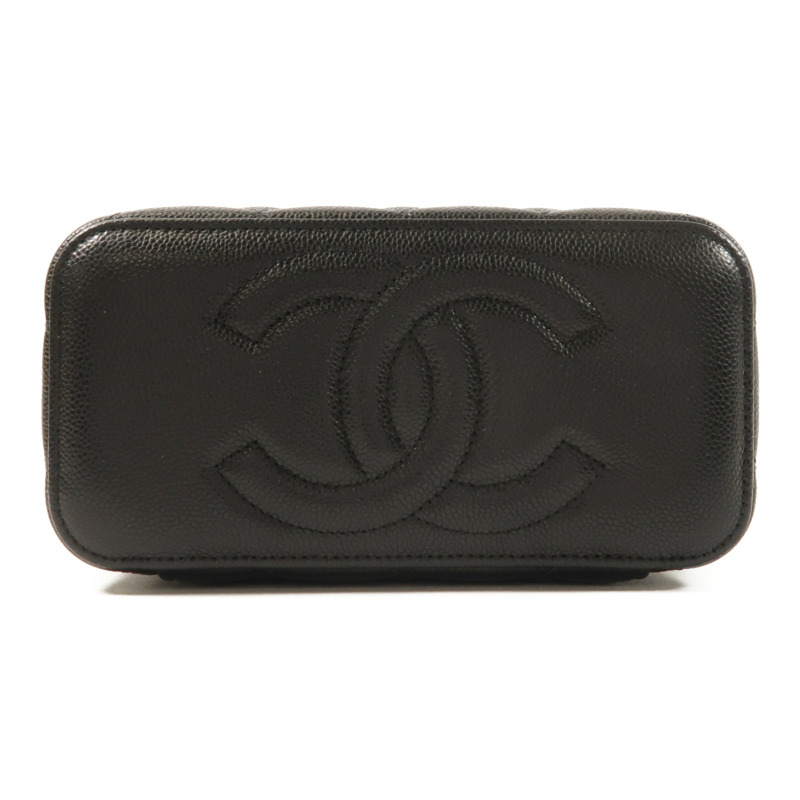 CHANEL 牛皮皮革Vanity Case金扣鏈帶肩背袋-3