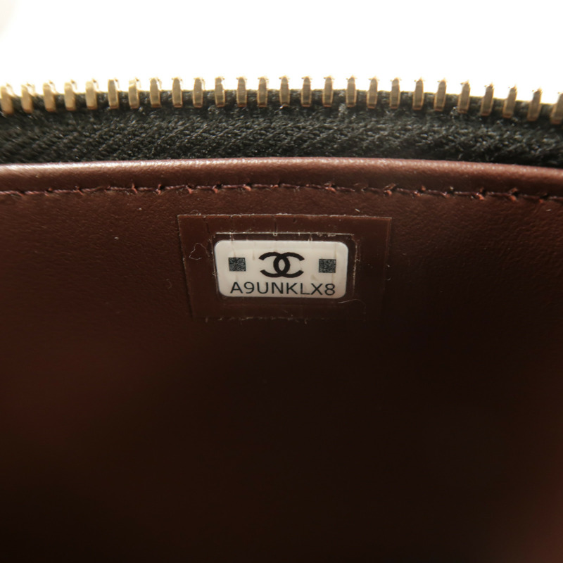 CHANEL 牛皮皮革Vanity Case金扣鏈帶肩背袋-6