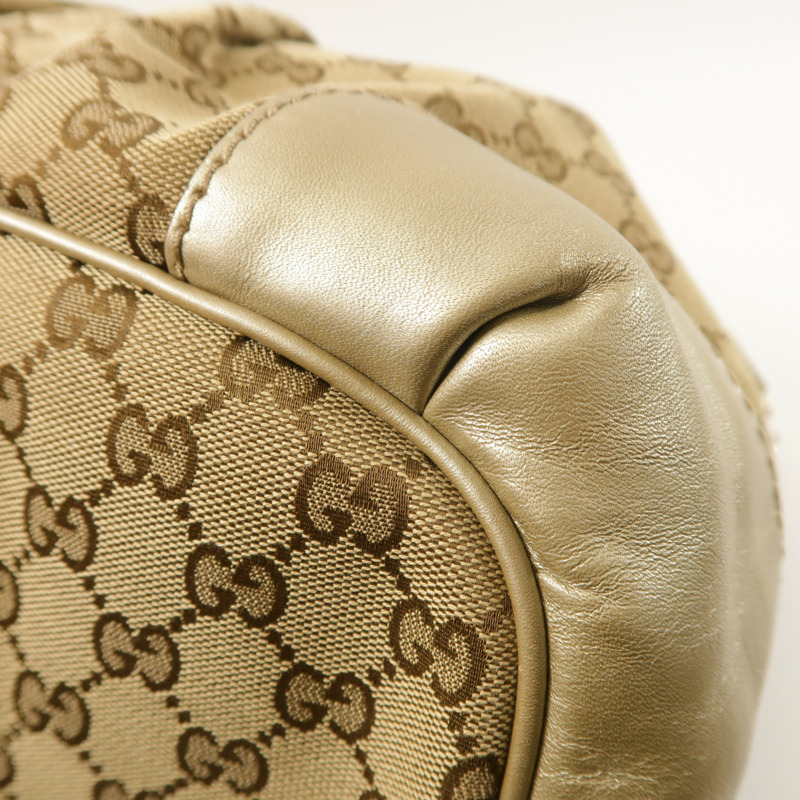 GUCCI 帆布/牛皮皮革2 Way Shoulder金扣手挽肩背兩用袋-9