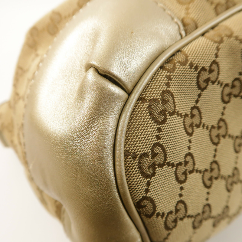 GUCCI 帆布/牛皮皮革2 Way Shoulder金扣手挽肩背兩用袋-12