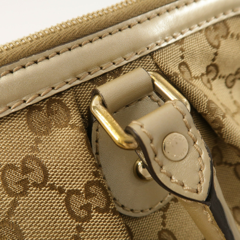 GUCCI 帆布/牛皮皮革2 Way Shoulder金扣手挽肩背兩用袋-13