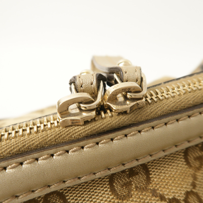 GUCCI 帆布/牛皮皮革2 Way Shoulder金扣手挽肩背兩用袋-14