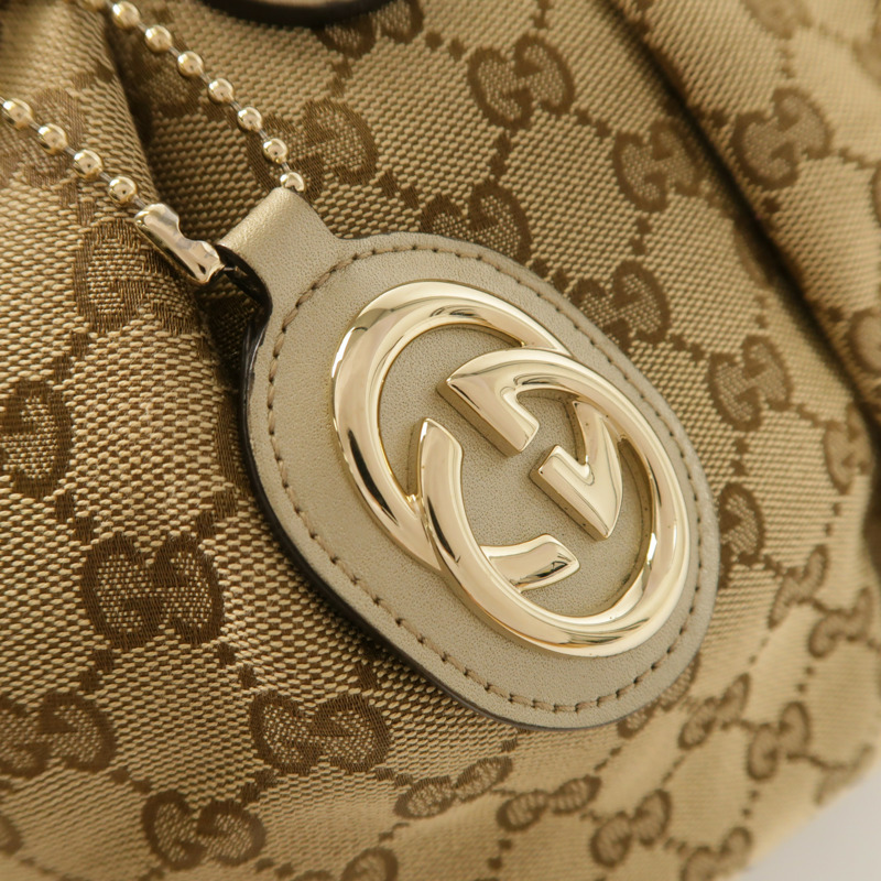 GUCCI 帆布/牛皮皮革2 Way Shoulder金扣手挽肩背兩用袋-15