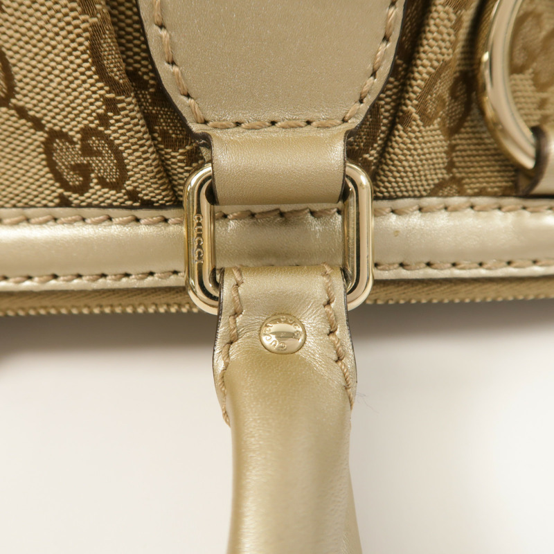 GUCCI 帆布/牛皮皮革2 Way Shoulder金扣手挽肩背兩用袋-19