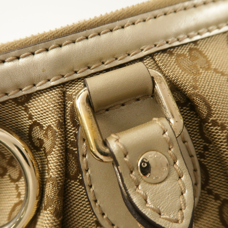 GUCCI 帆布/牛皮皮革2 Way Shoulder金扣手挽肩背兩用袋-20