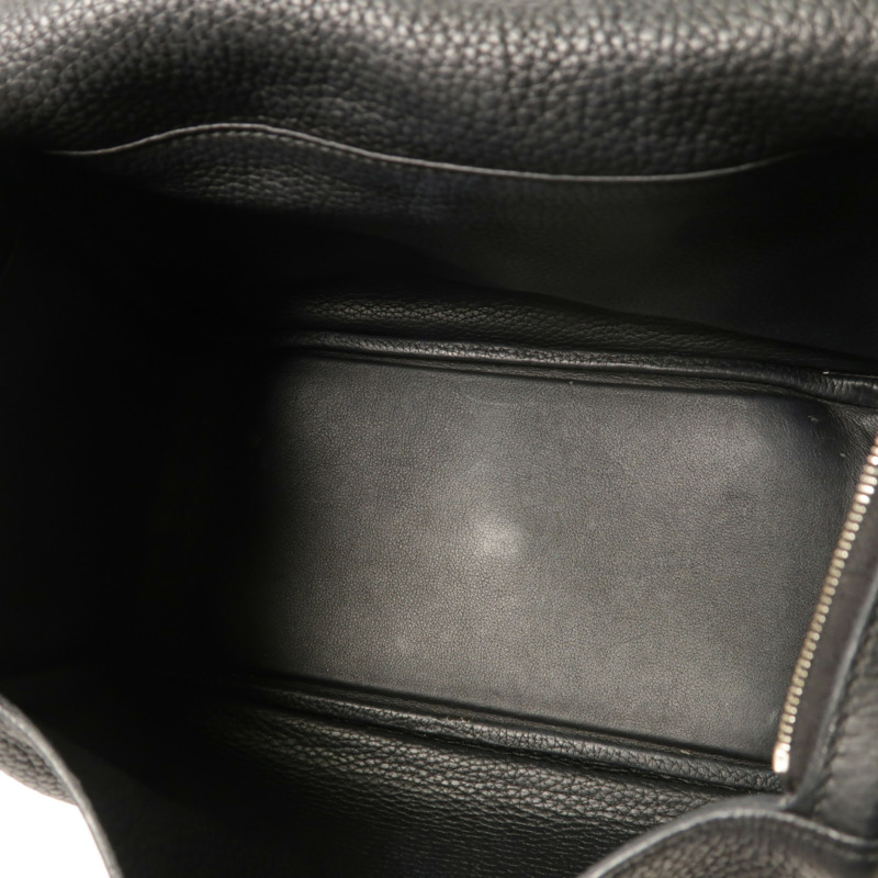 HERMES Clemence皮革Lindy 26銀扣手挽肩背兩用袋Noir-4