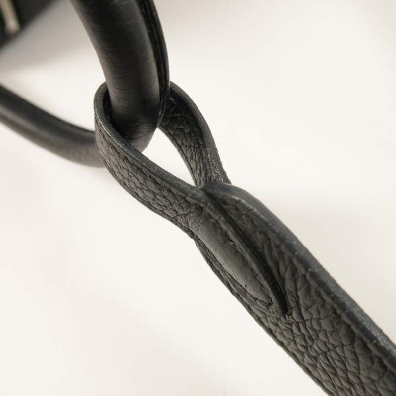 HERMES Clemence皮革Lindy 26銀扣手挽肩背兩用袋Noir-13