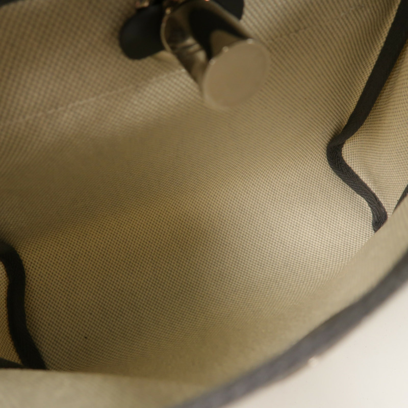 HERMES Toile H帆布/Vache Hunter皮革Mini Herbag銀扣肩背袋Ardoise-4