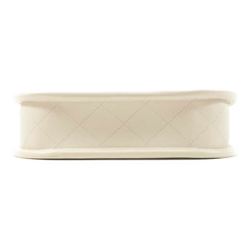 CHANEL 牛皮皮革Hobo Bag金扣鏈帶手挽肩背兩用袋-3