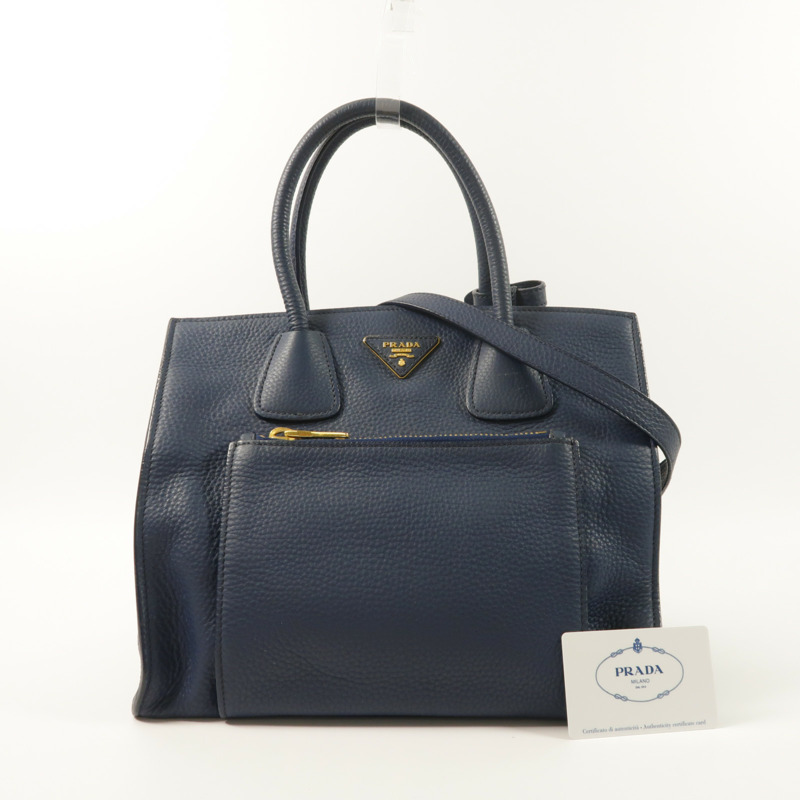 PRADA 牛皮皮革2 Way Shoulder金扣手挽肩背兩用袋-9