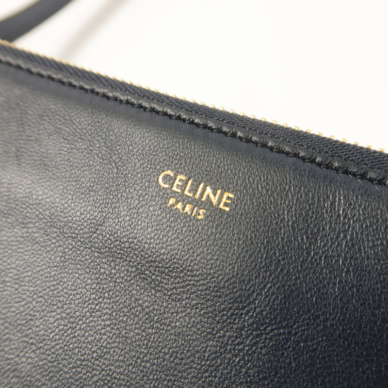 CELINE 羊皮皮革Trio金扣肩背袋-7