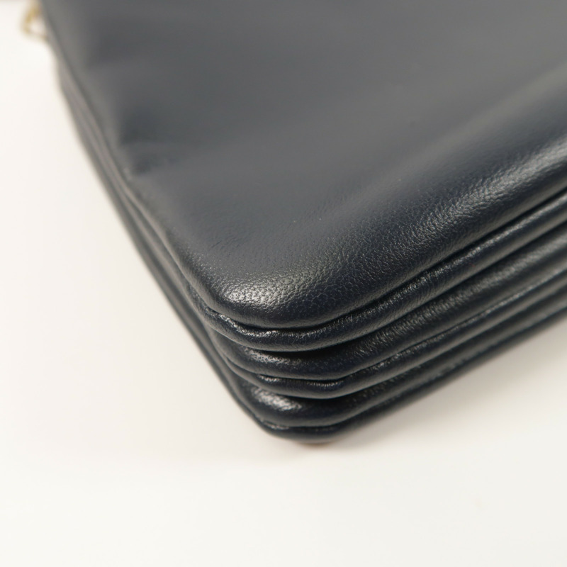 CELINE 羊皮皮革Trio金扣肩背袋-12