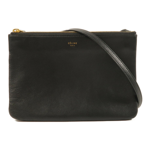 CELINE 羊皮皮革Trio金扣肩背袋