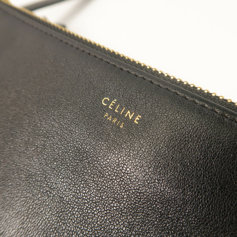 CELINE 羊皮皮革Trio金扣肩背袋-7