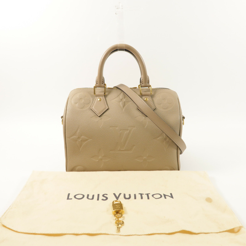 LOUIS VUITTON Monogram Empreinte Speedy Bandouliere 25金扣手挽肩背兩用袋-8