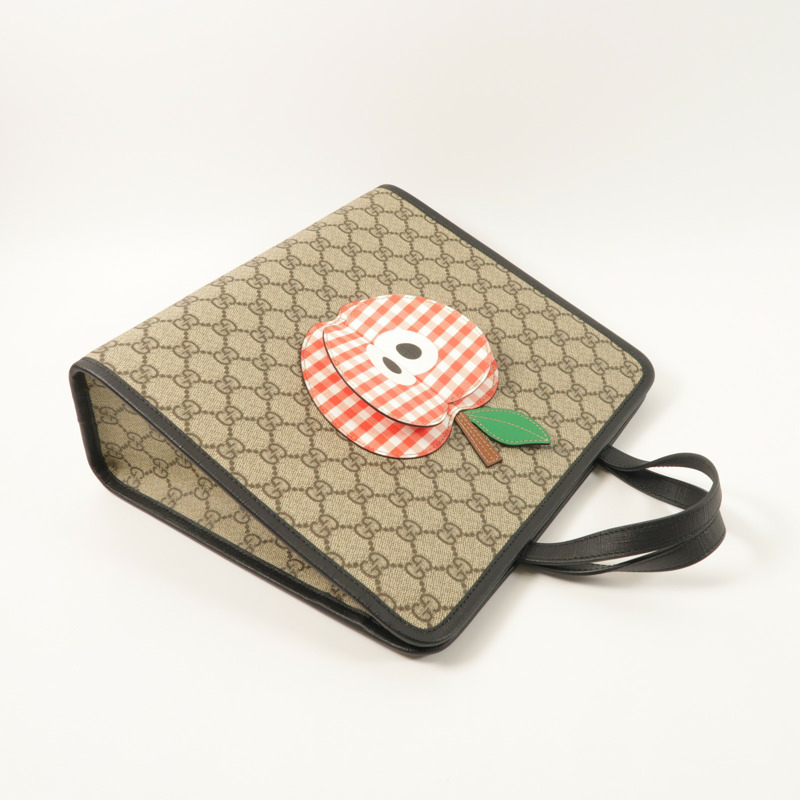 GUCCI 塗層帆布/牛皮皮革Tote Bag銀扣手挽袋-7