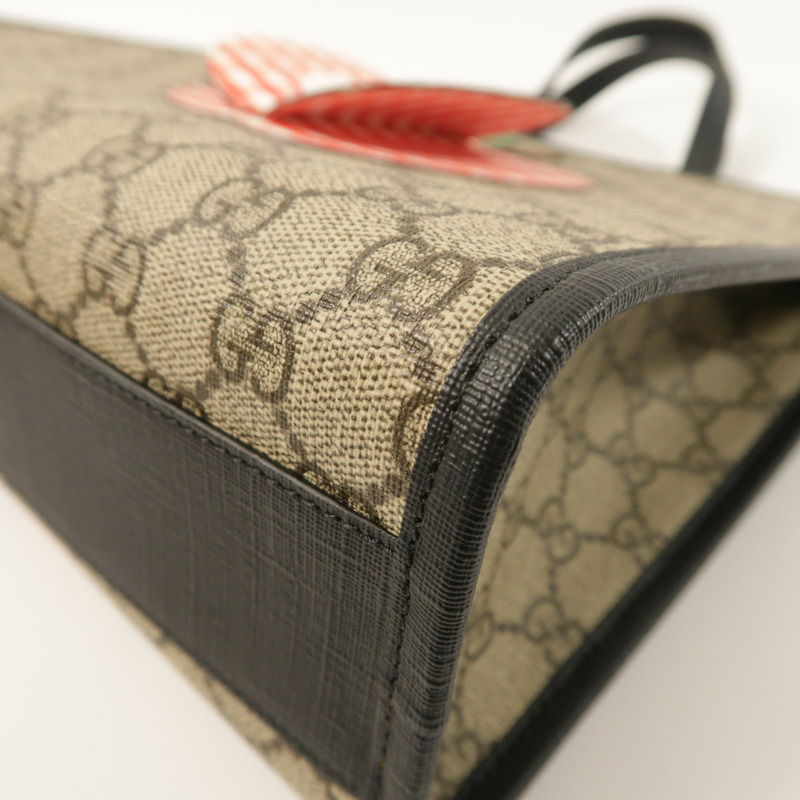 GUCCI 塗層帆布/牛皮皮革Tote Bag銀扣手挽袋-9