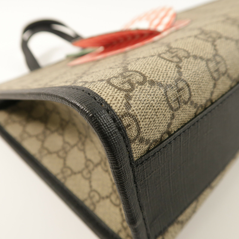 GUCCI 塗層帆布/牛皮皮革Tote Bag銀扣手挽袋-10