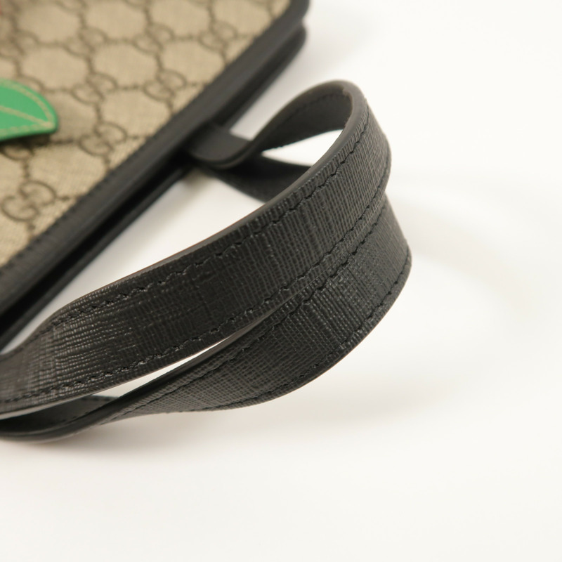 GUCCI 塗層帆布/牛皮皮革Tote Bag銀扣手挽袋-13