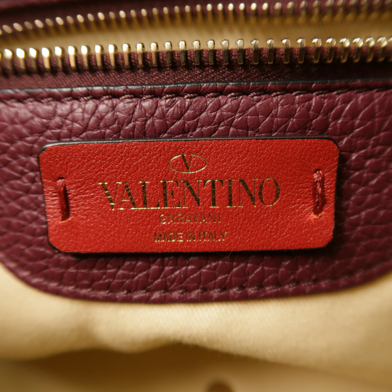 Valentino 牛皮皮革Garavani金扣手挽肩背兩用袋-5