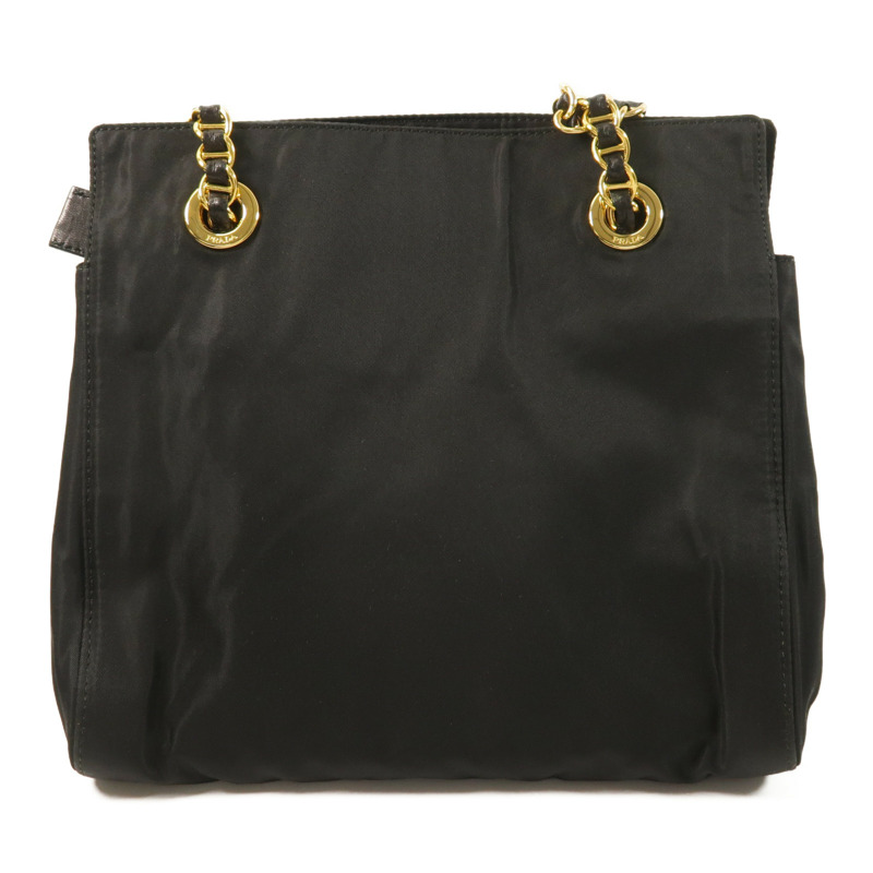 PRADA 尼龍Tote Bag金扣鏈帶肩背袋-1