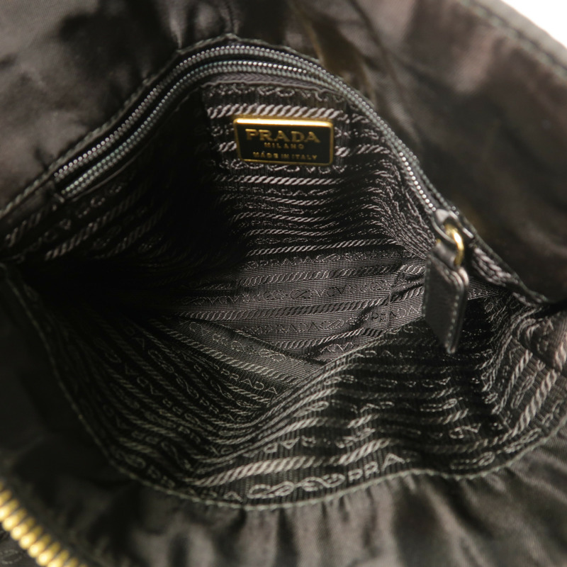 PRADA 尼龍Tote Bag金扣鏈帶肩背袋-4