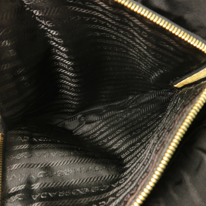 PRADA 尼龍Tote Bag金扣鏈帶肩背袋-5