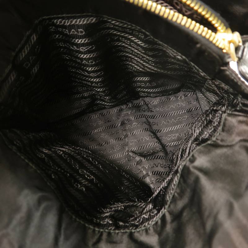 PRADA 尼龍Tote Bag金扣鏈帶肩背袋-6