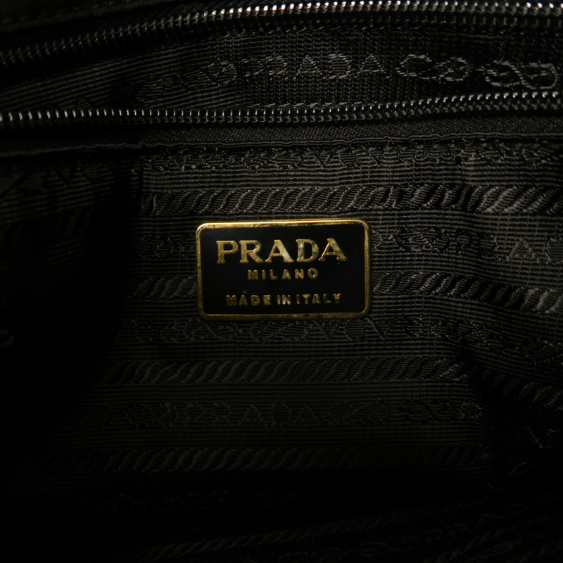 PRADA 尼龍Tote Bag金扣鏈帶肩背袋-7
