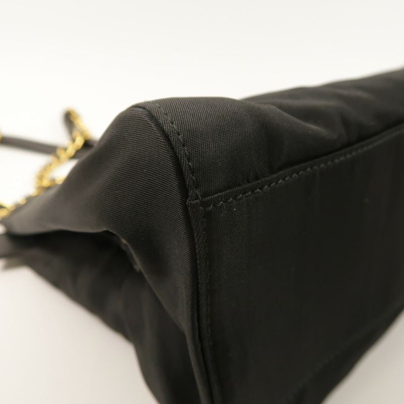 PRADA 尼龍Tote Bag金扣鏈帶肩背袋-14