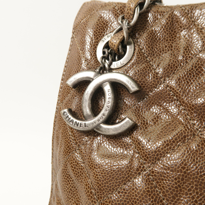 CHANEL 牛皮皮革Chain Shoulder鏈帶肩背袋-13