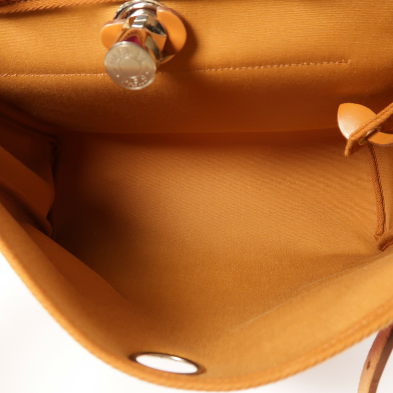 HERMES 帆布Herbag PM銀扣手挽肩背兩用袋Magnolia-4